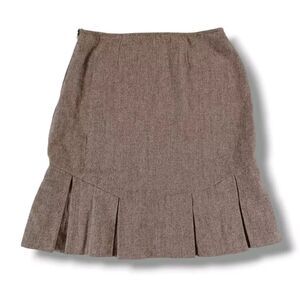 George ME Women's Wool Blend Skirt Brown Pencil Flare Hem Careerwear Size 4